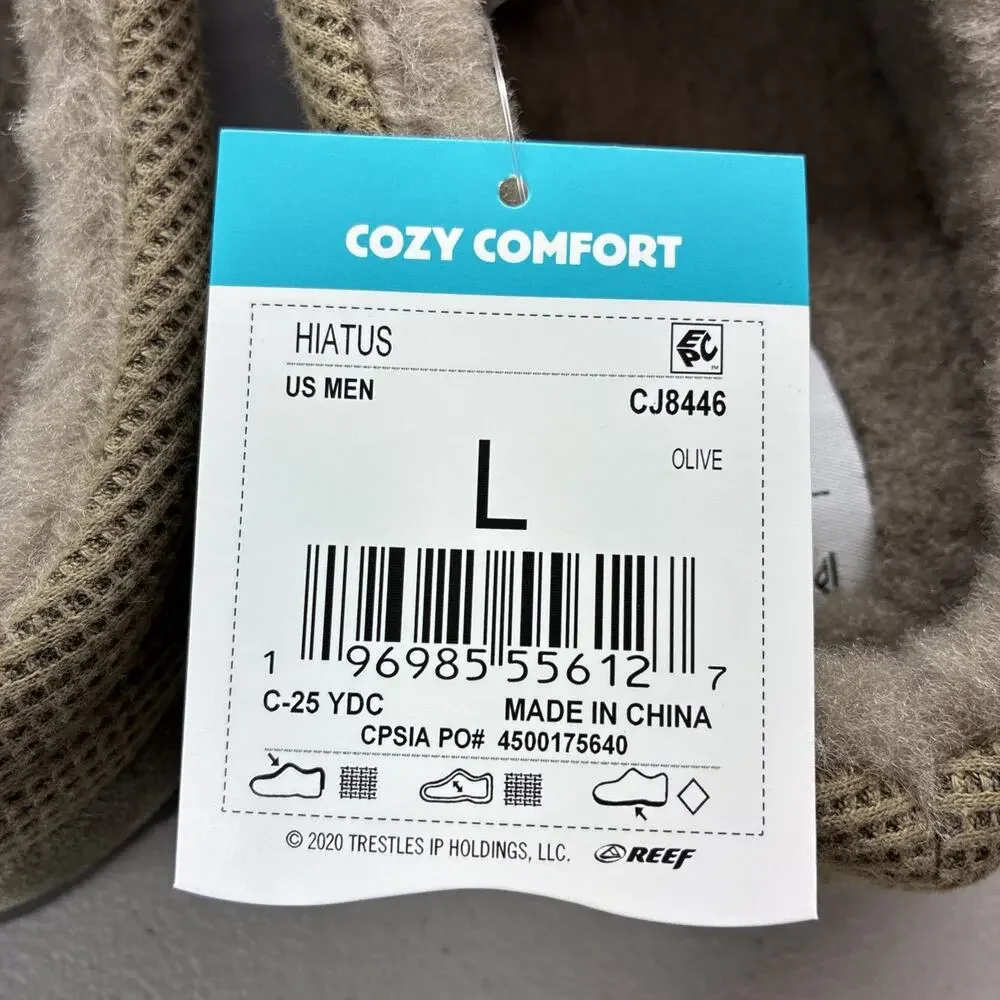 Reef Hiatus Mule Slippers - Mens Size L (11-12) Olive New With Tags CJ8446